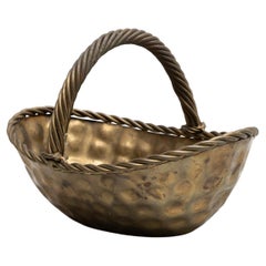 Cesta metálica vintage estilo picnic, circa 1940