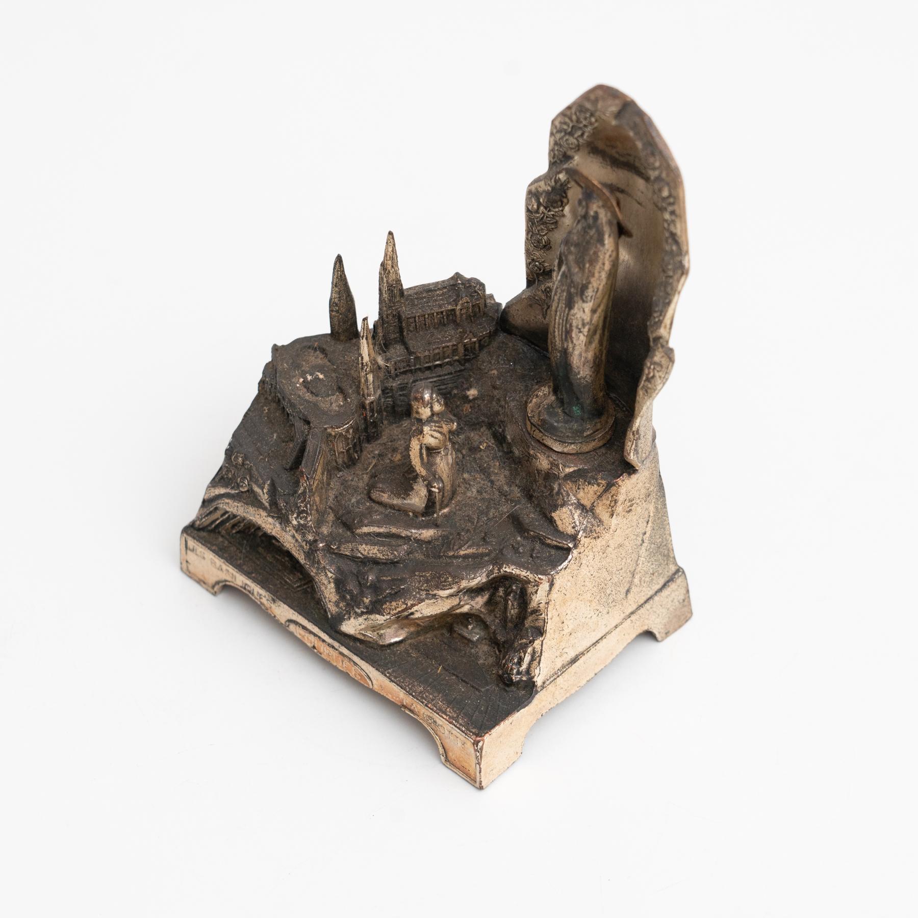 Metal Virgin Lourdes Memorabilia Figure, circa 1950 5