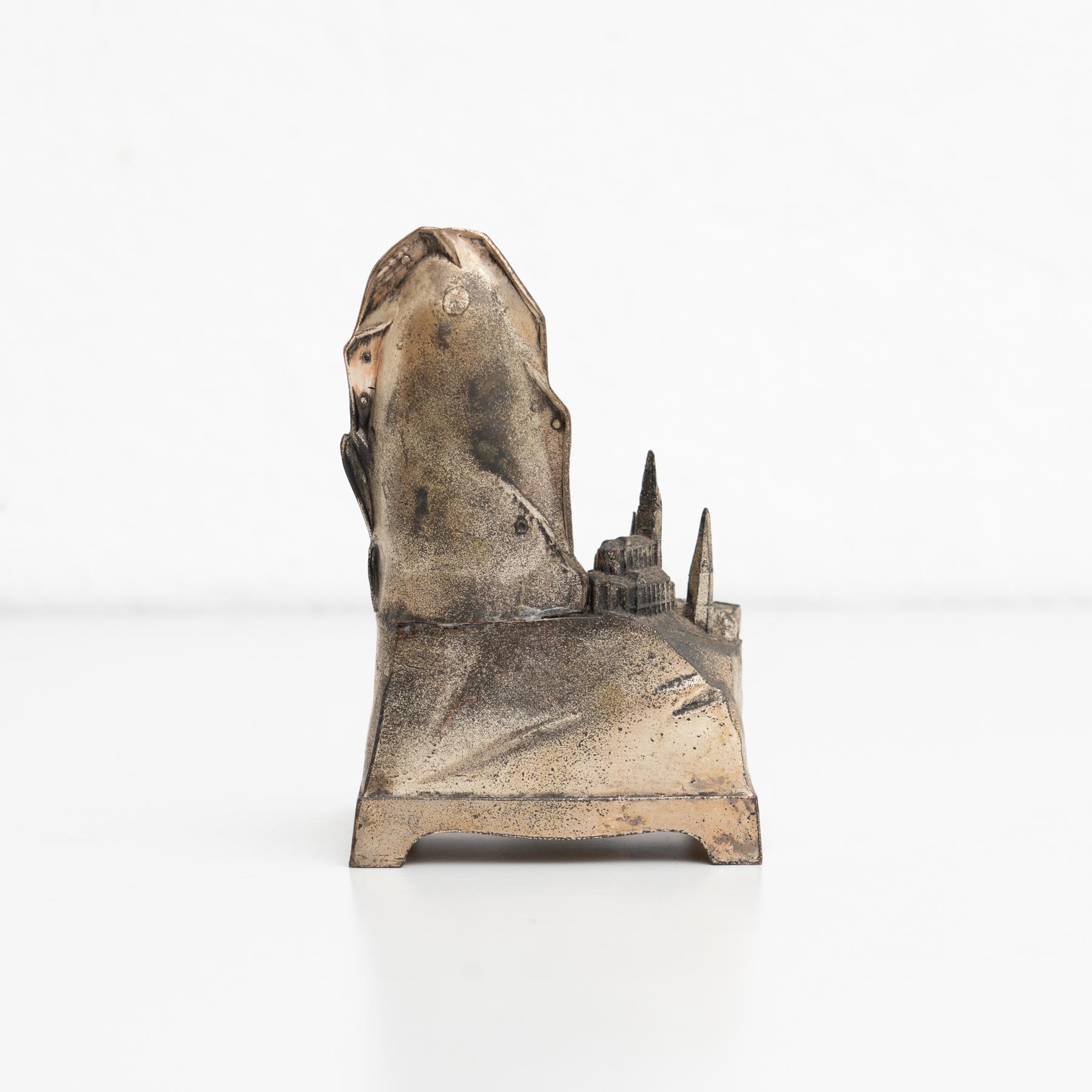 Metal Virgin Lourdes Memorabilia Figure, circa 1950 3