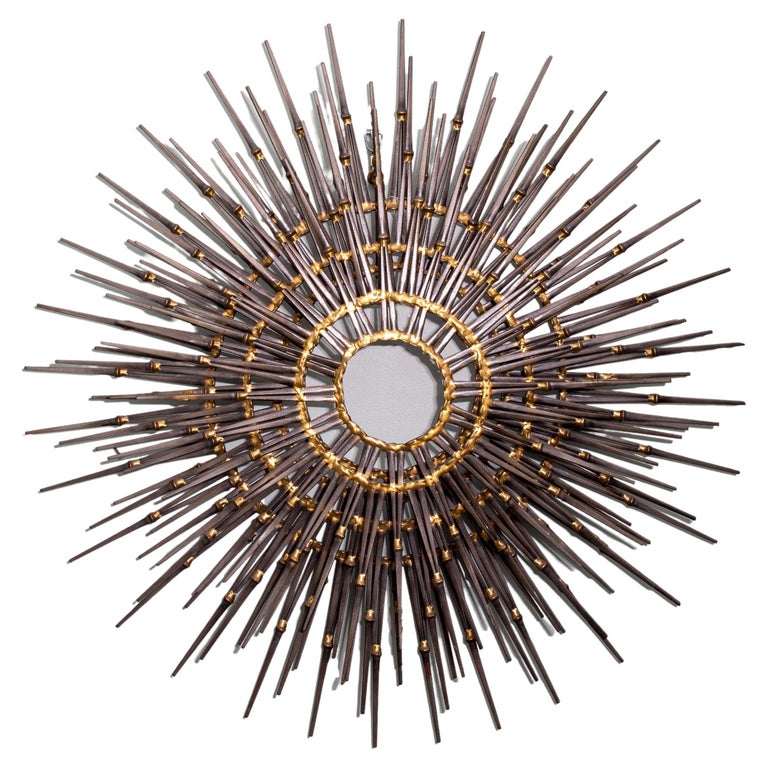 Large Detailed MidCentury Metal Wall Art Sculpture, attributed to Ron