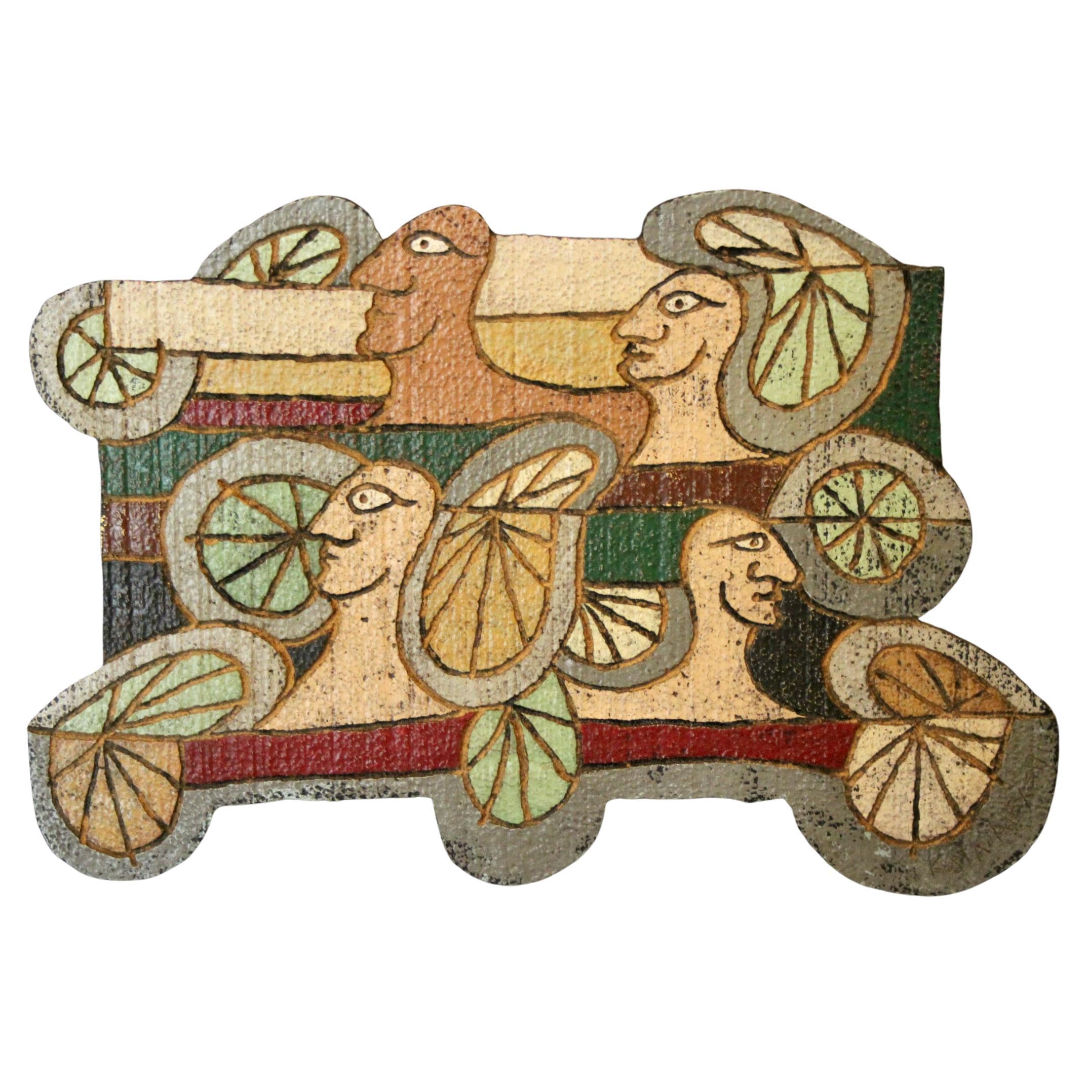 Décoration murale en métal Alex Kosta Alex signé et titre weekend scramble 73 en vente