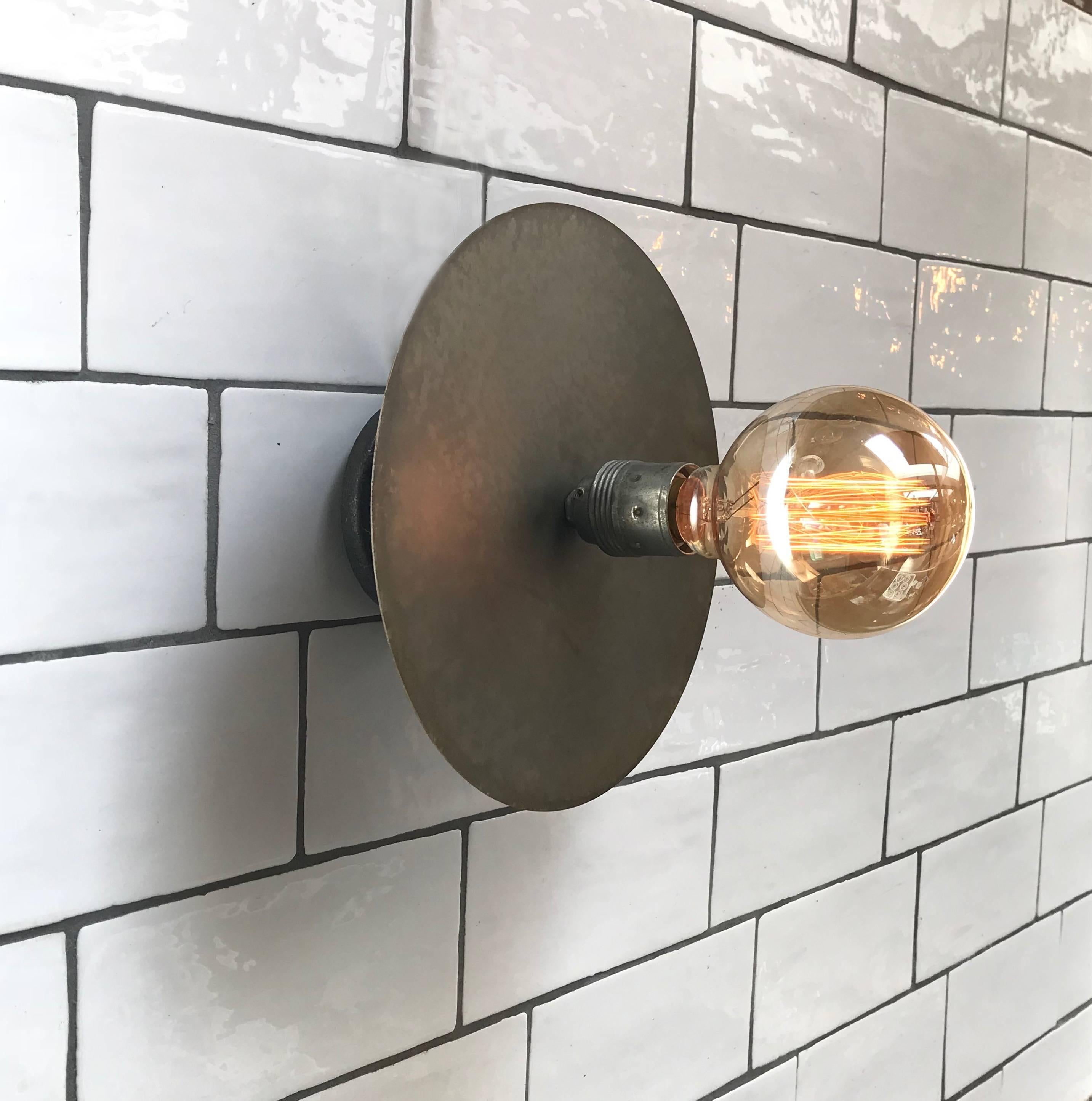 Metal Wall Lights Vintage Industrial Cast Iron Base In Excellent Condition In Amsterdam, NL