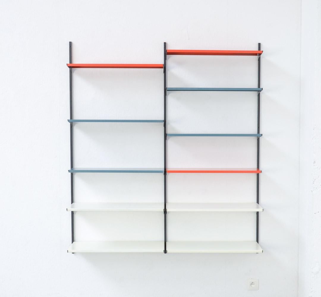 Mid-20th Century Metal Wall-Mounted Bookshelf by Tomado