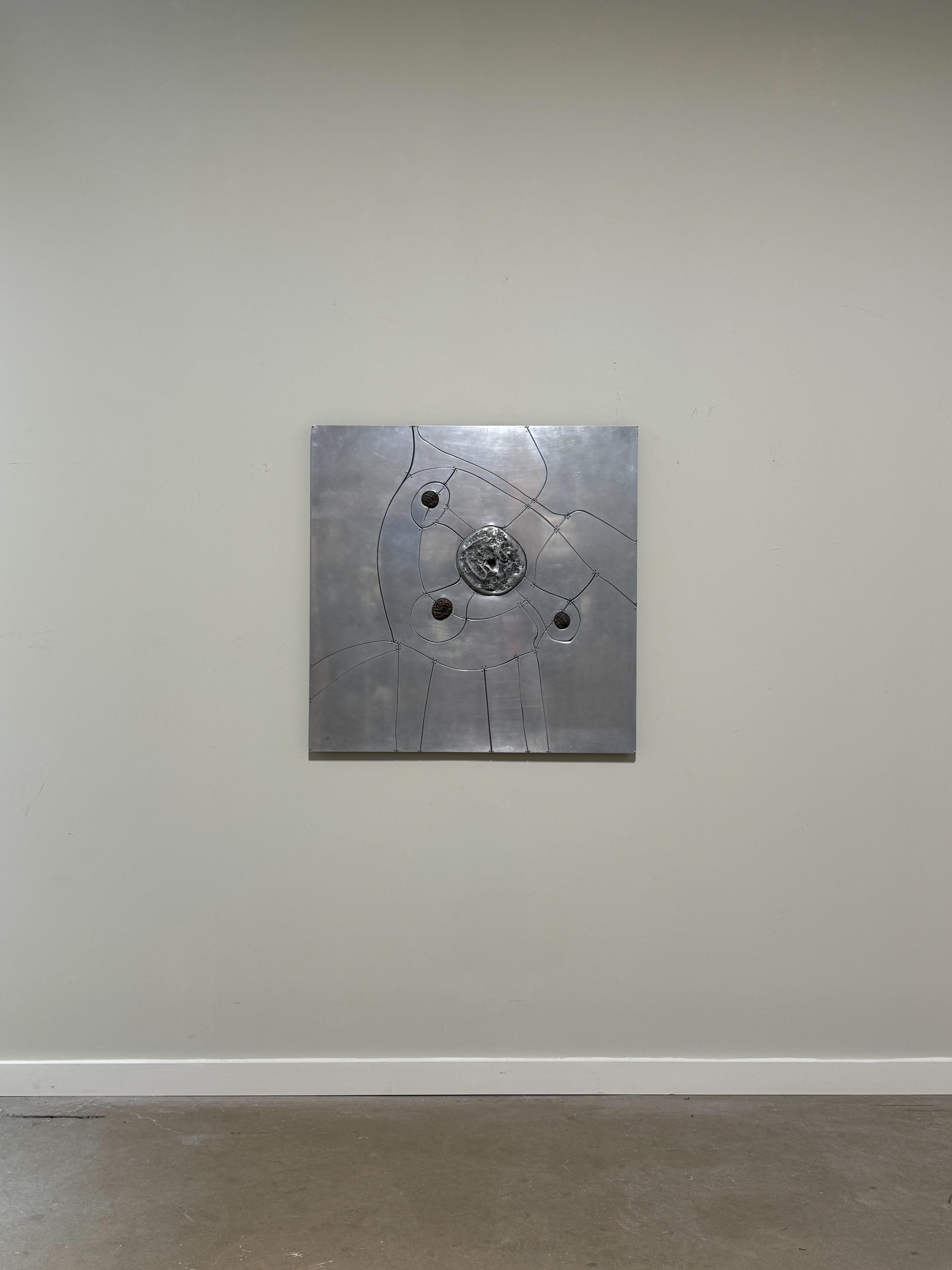 Aluminum Metal Wall Relief by Charles Pebworth For Sale