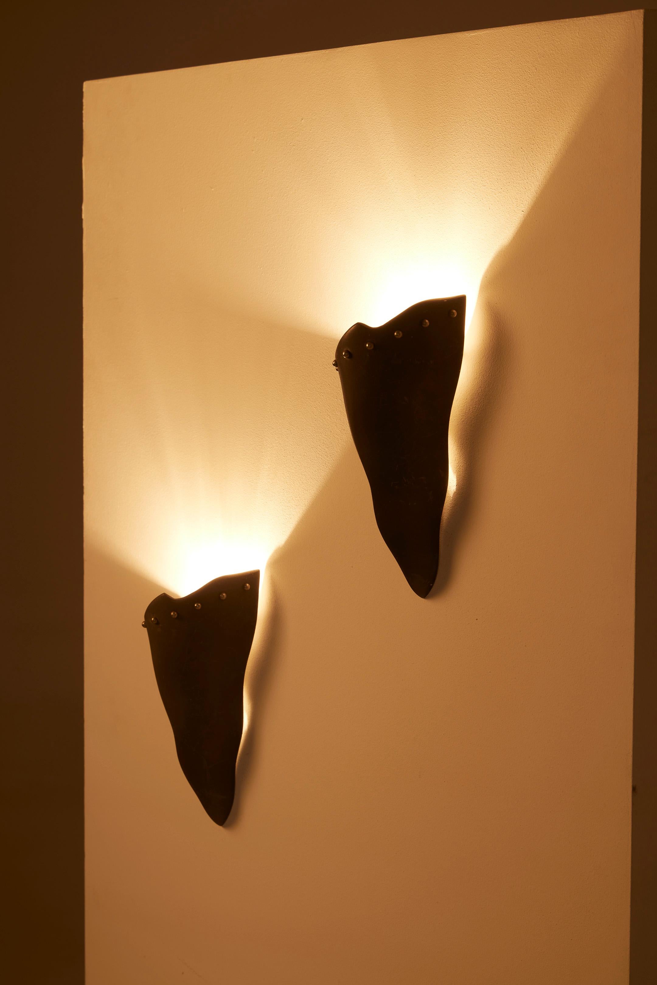 Contemporary Metal wall sconce by Bernard Dequet For Sale