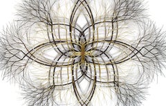69"x69" Metal Wall Sculpture in Brass, Stainless, and Bronze #653. Available now