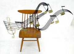 Metal Wall Sculpture of Flowing Musical Brass Gold Notes atr. Curtis Jere