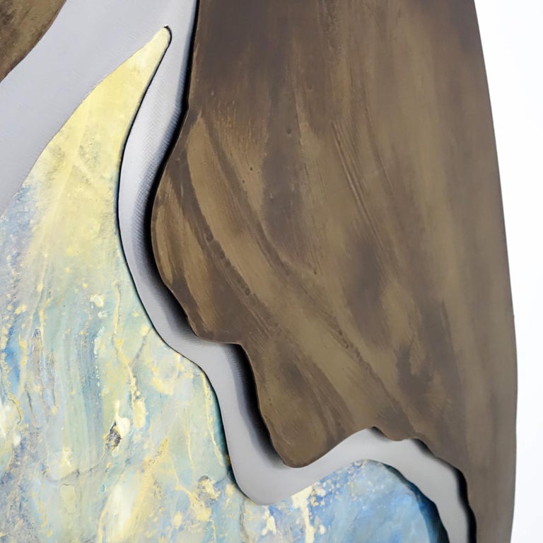 Metal Wall Sculpture "Stratum" Made and Signed by Curtis Jeré For Sale at 1stDibs