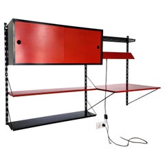 Metal Wall Unit in Red and Black by Tjerk Rijenga for Pilastro, Netherlands