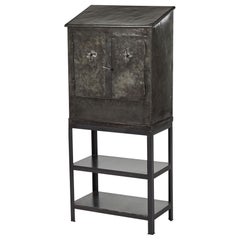 Used Metal Warming Cupboard with Later Bottom Shelves