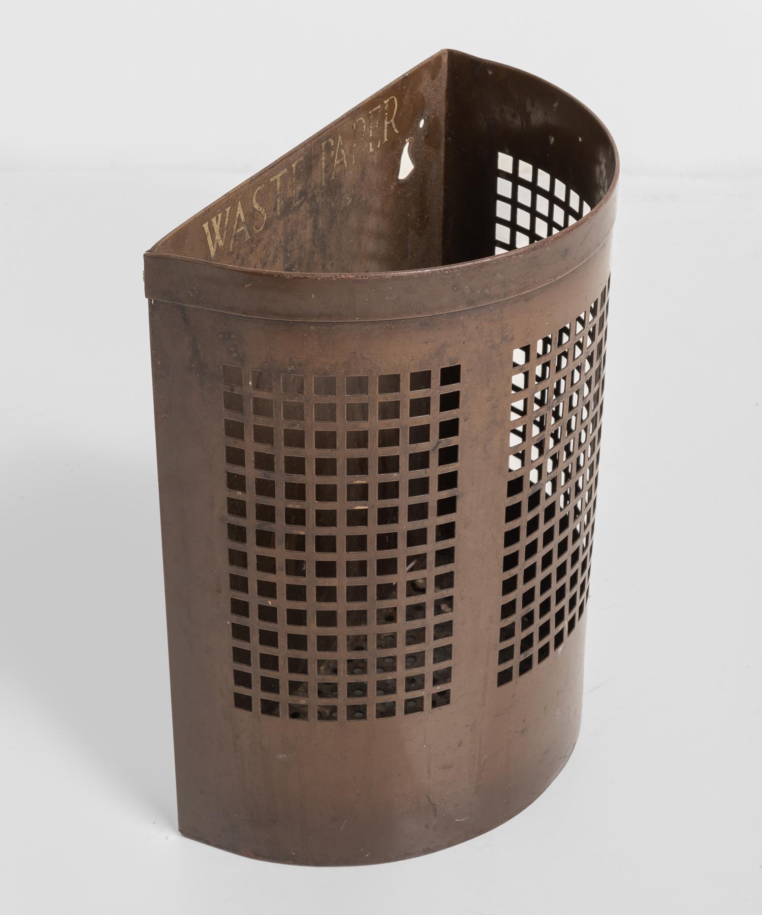 Modern Metal Waste Paper Basket, England, circa 1940