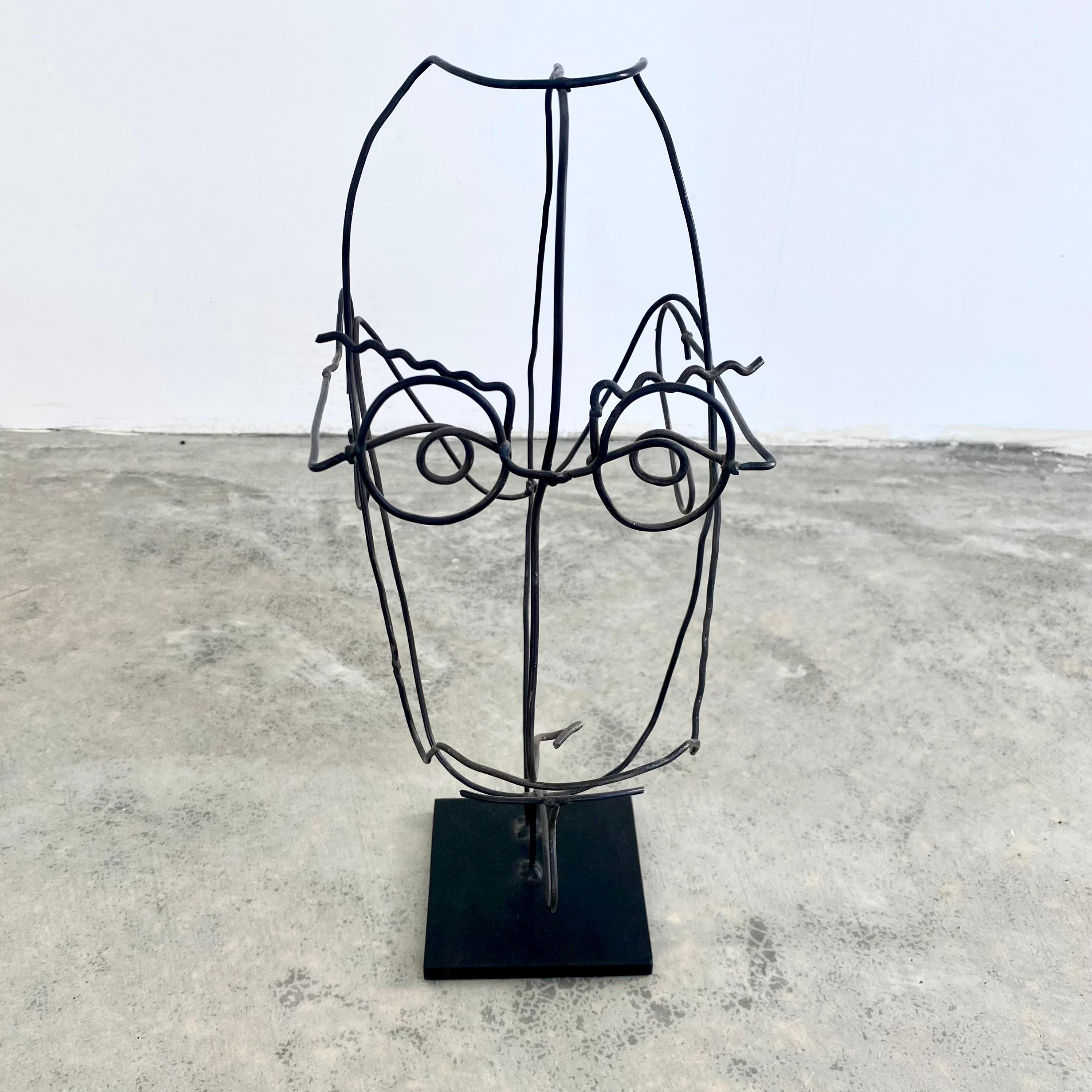 Metal Wire Face Sculpture 2