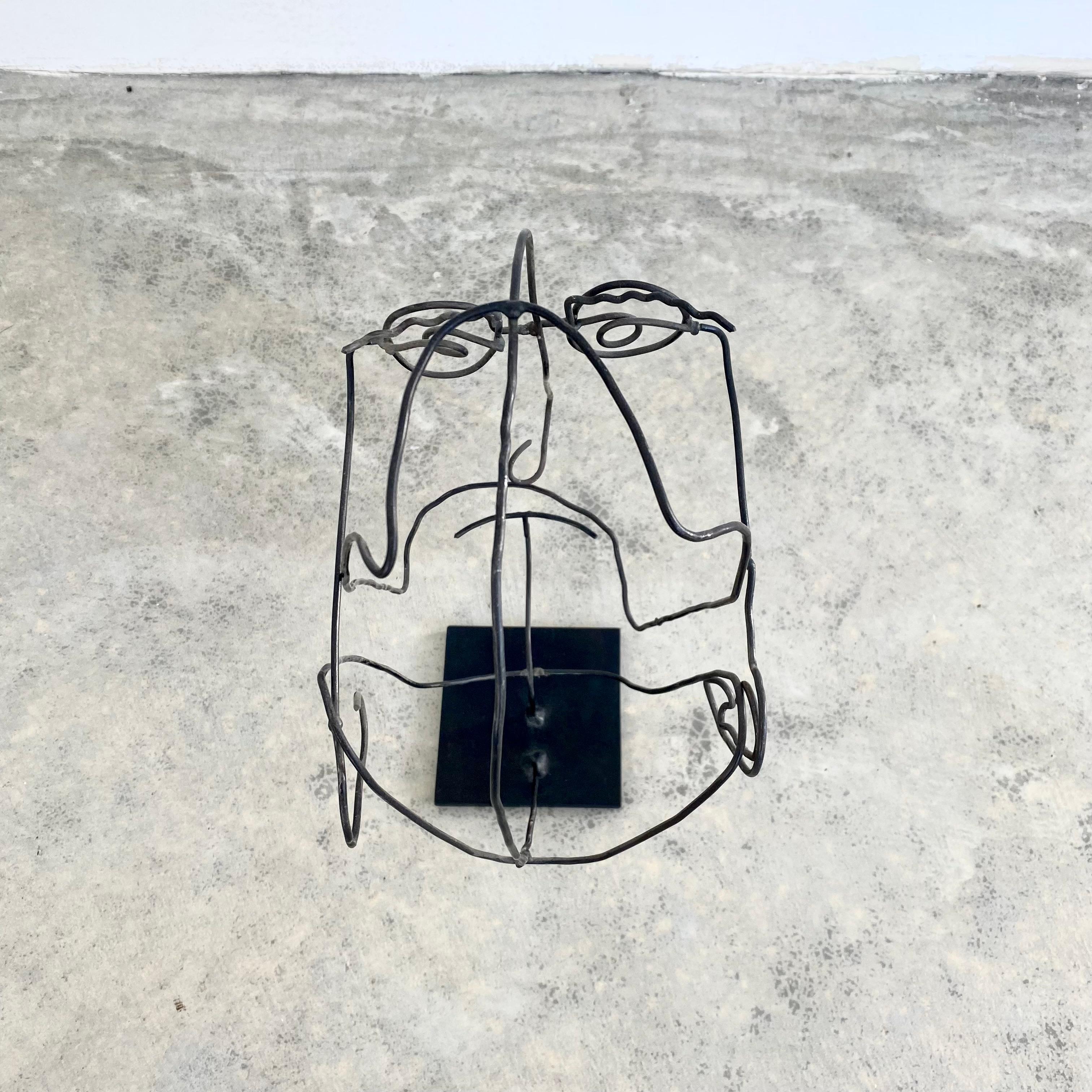 Metal Wire Face Sculpture 3