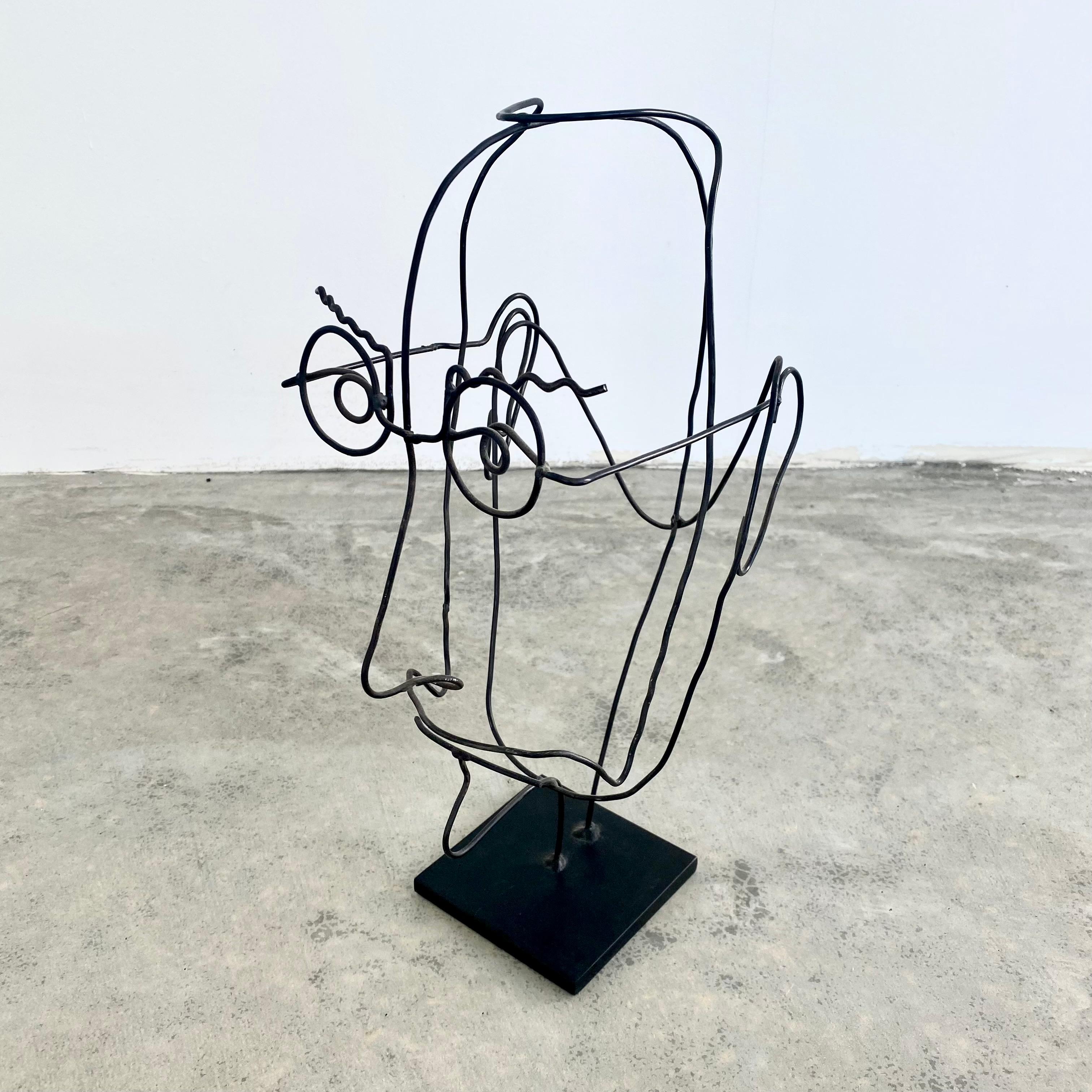 wire sculpture face