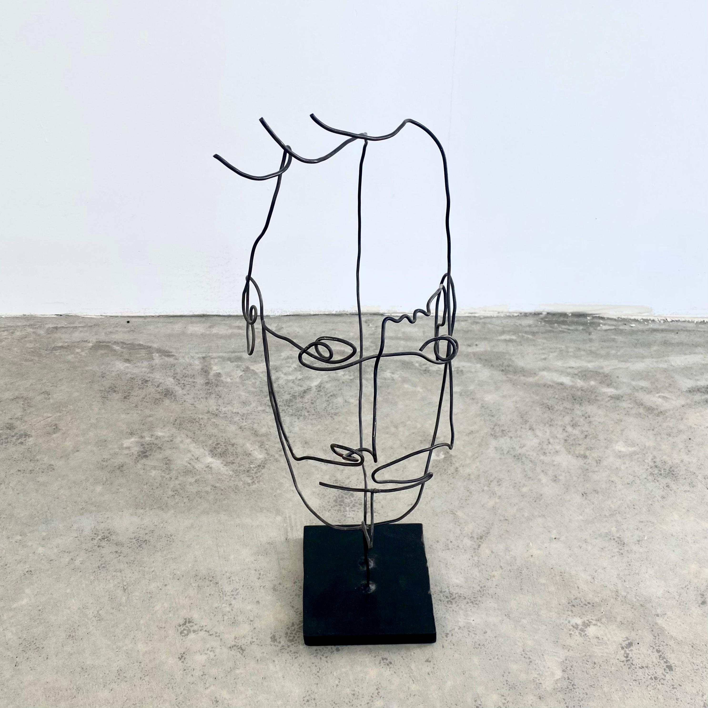 American Metal Wire Face Sculpture