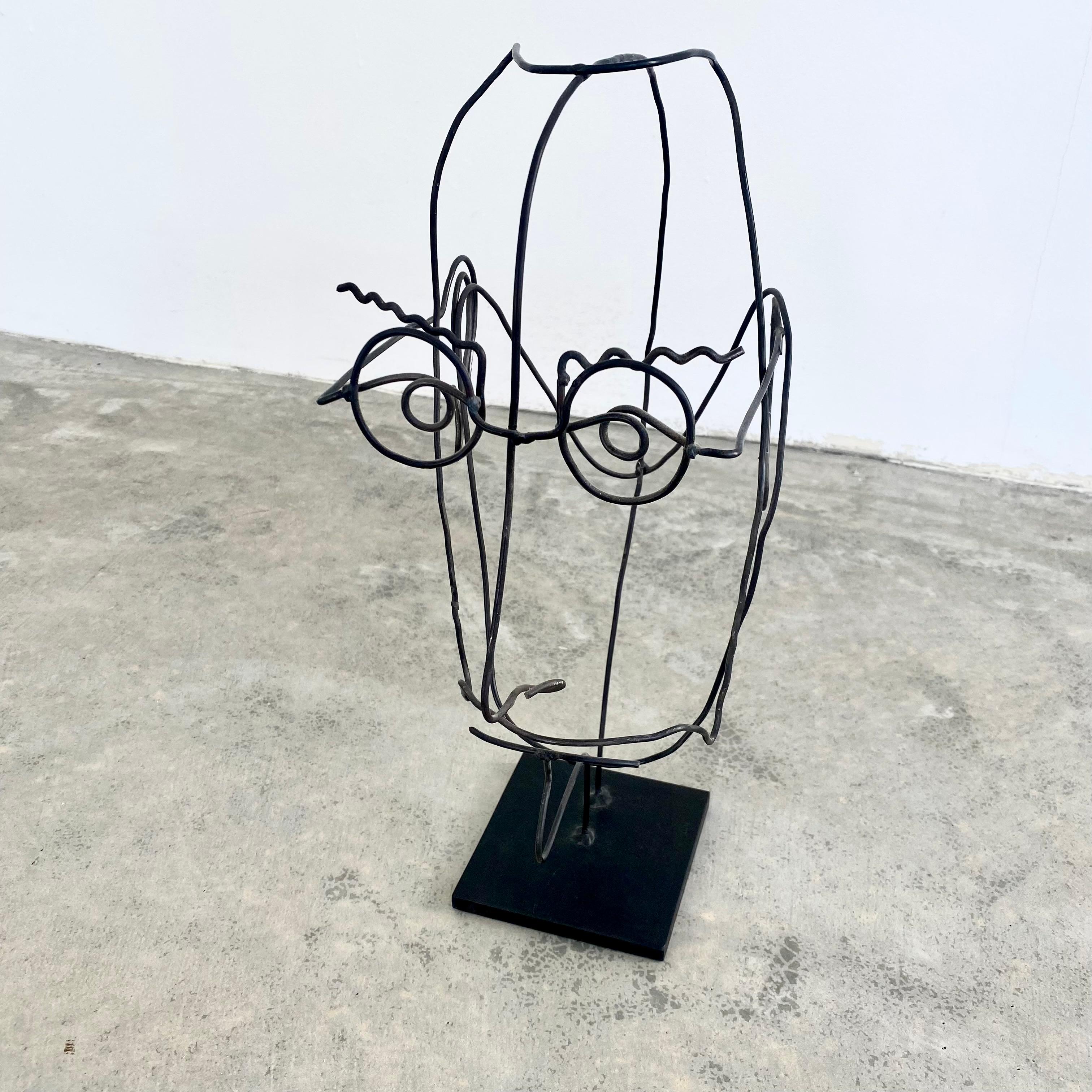 American Metal Wire Face Sculpture