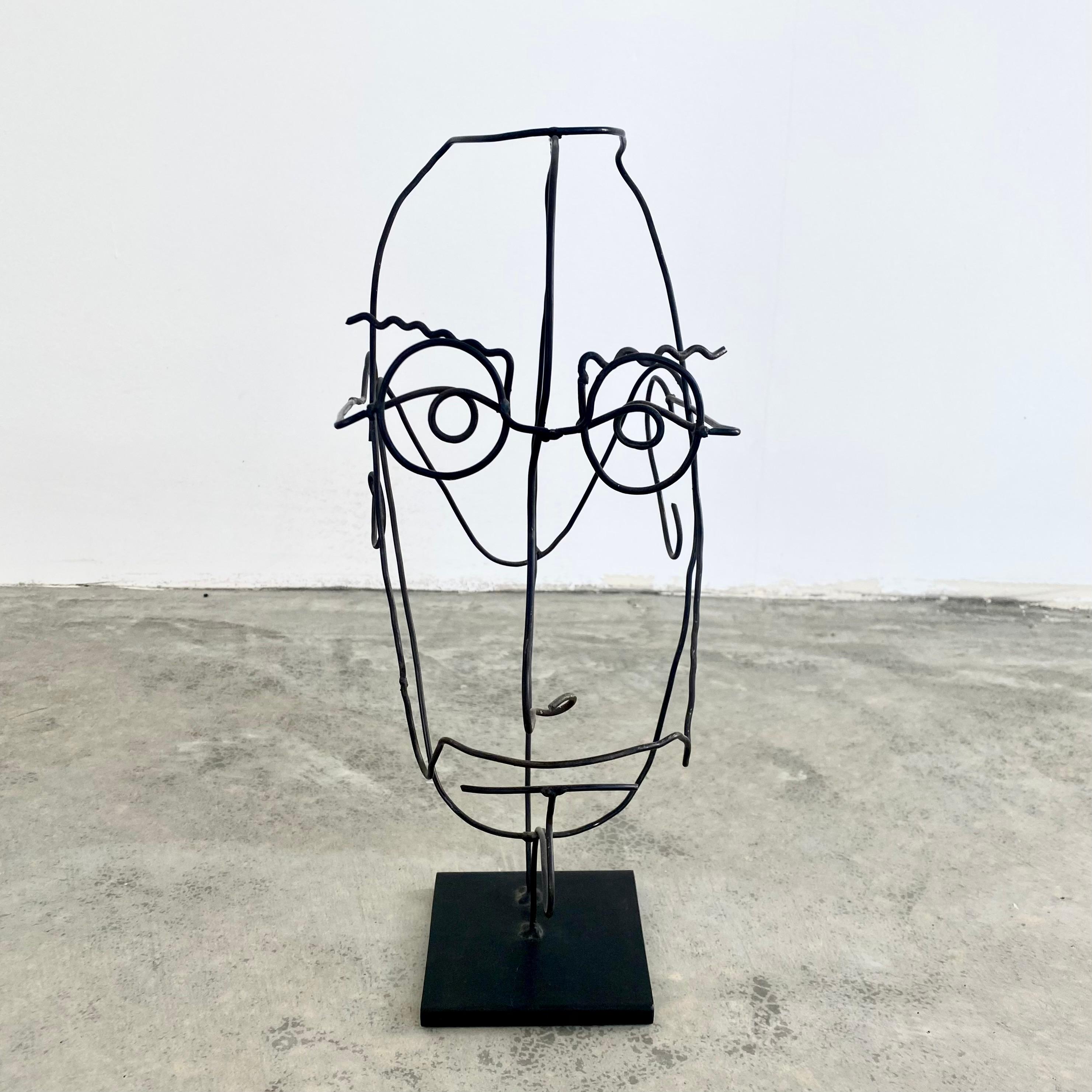 Metal Wire Face Sculpture 1