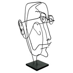 Metal Wire Face Sculpture