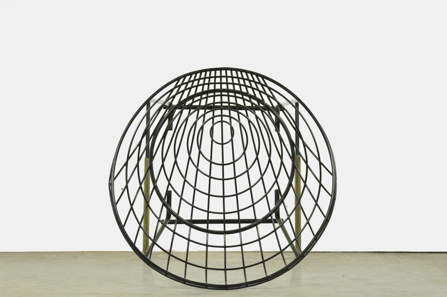 Metal wire stool KM05 by Cees Braakman and Adriaan Dekker for Pastoe, 1950s For Sale 1
