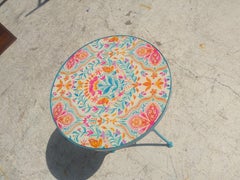 Metal with Round Tile Top Side Table