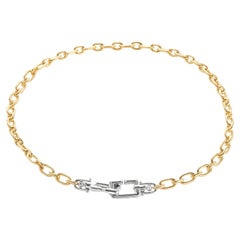 Metall x Draht 'Bold Lynx Diamant-Halskette' aus 18 Karat Gold mit 0,10 Karat Diamanten