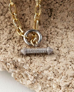 Metal x Wire 'Bold Lynx Toggle Bracelet' in 18k Gold with 0.75ct Diamond