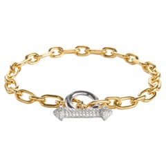 Metall x Draht 'Bold Lynx Toggle Armband' aus 18 Karat Gold mit 0,75 Karat Diamanten