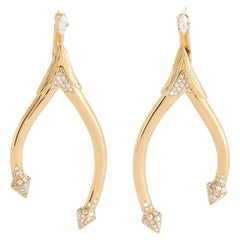 Metal x alambre ' Chandelier Ear Jacket' en oro amarillo de 18 quilates con diamante de 0,88 ct