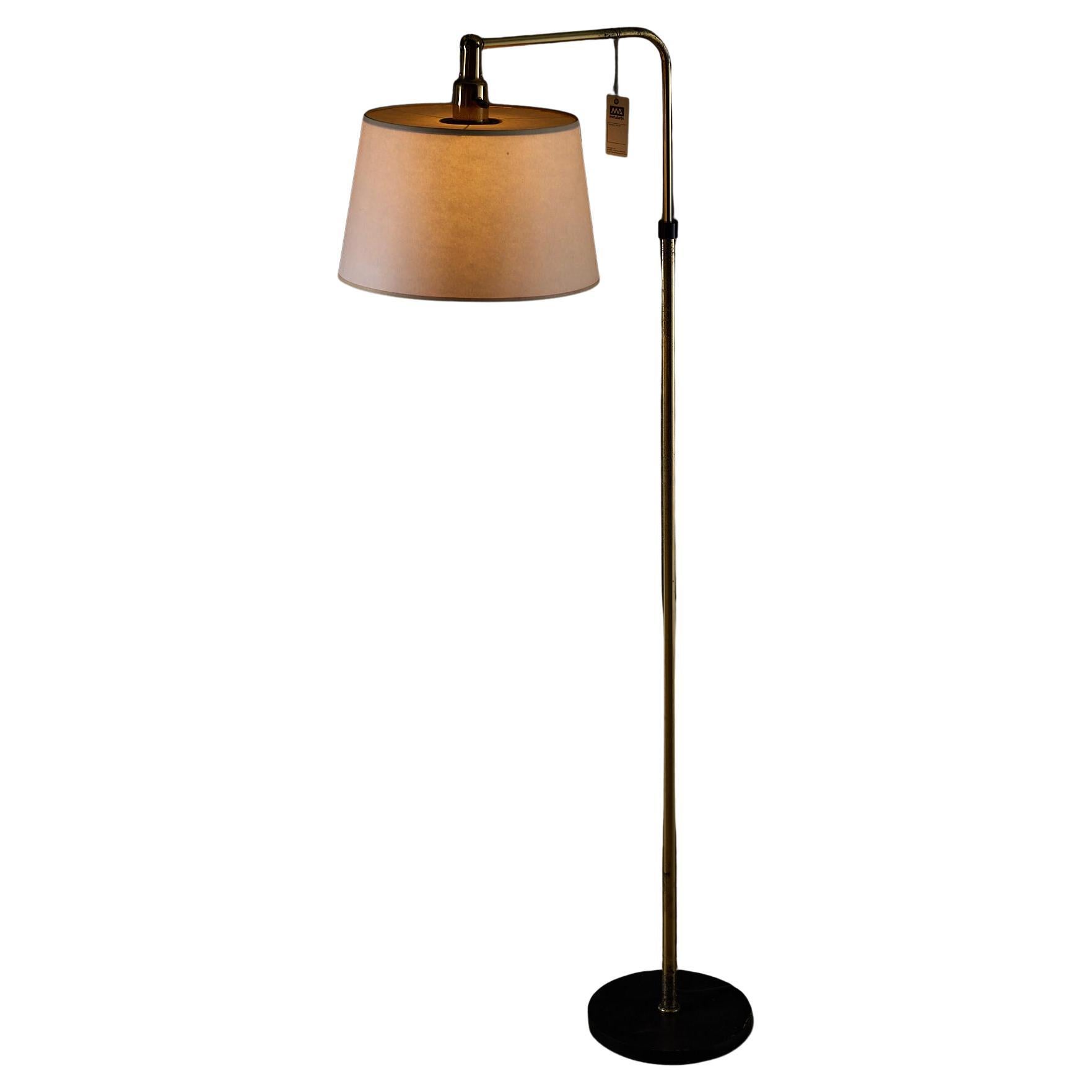Metalarte Brass Floor Lamp Model 3396 with Adjustable Stem