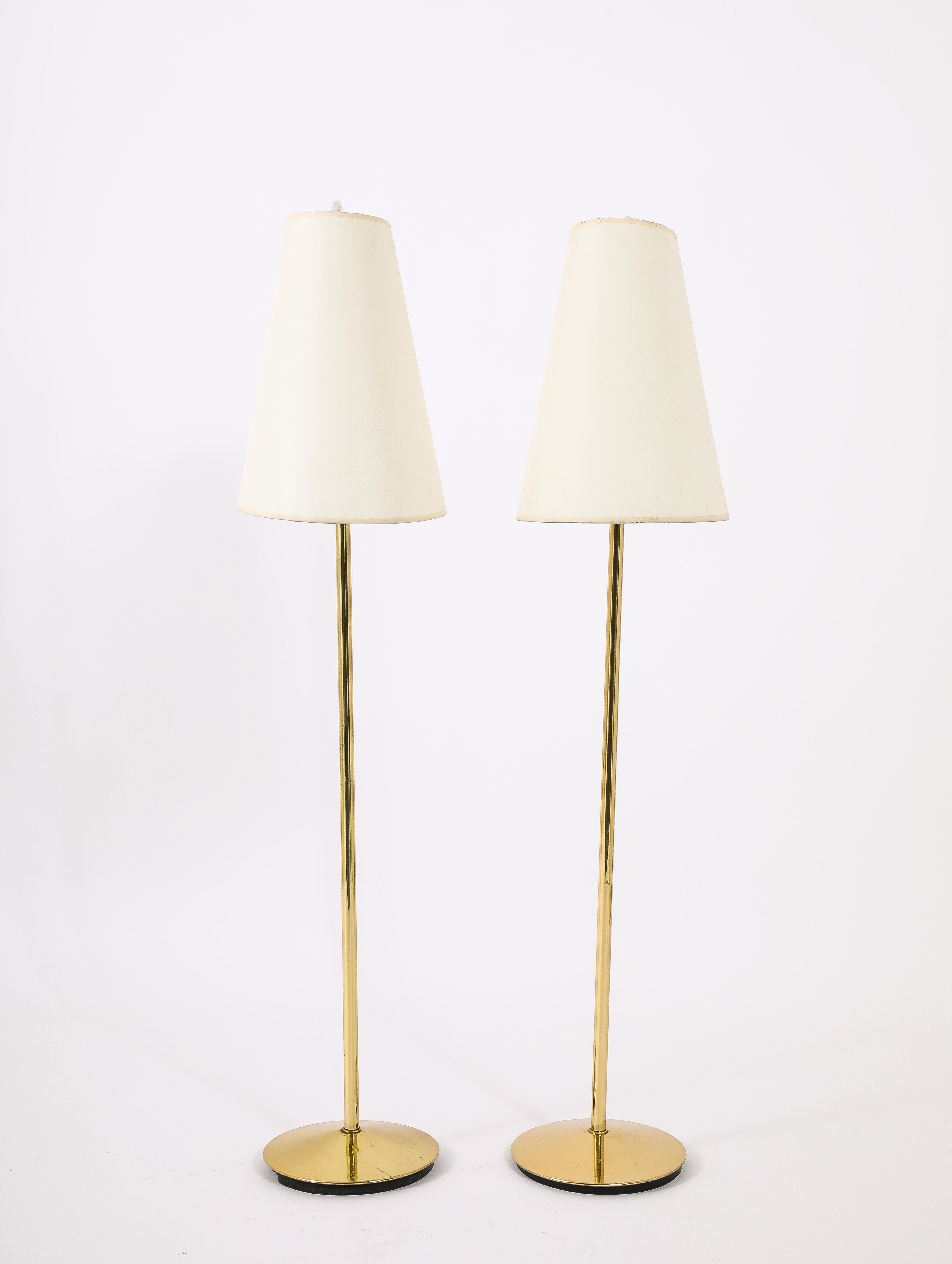 Metalarte Brass Reading Floor Lamps, Spain 1960's For Sale 4