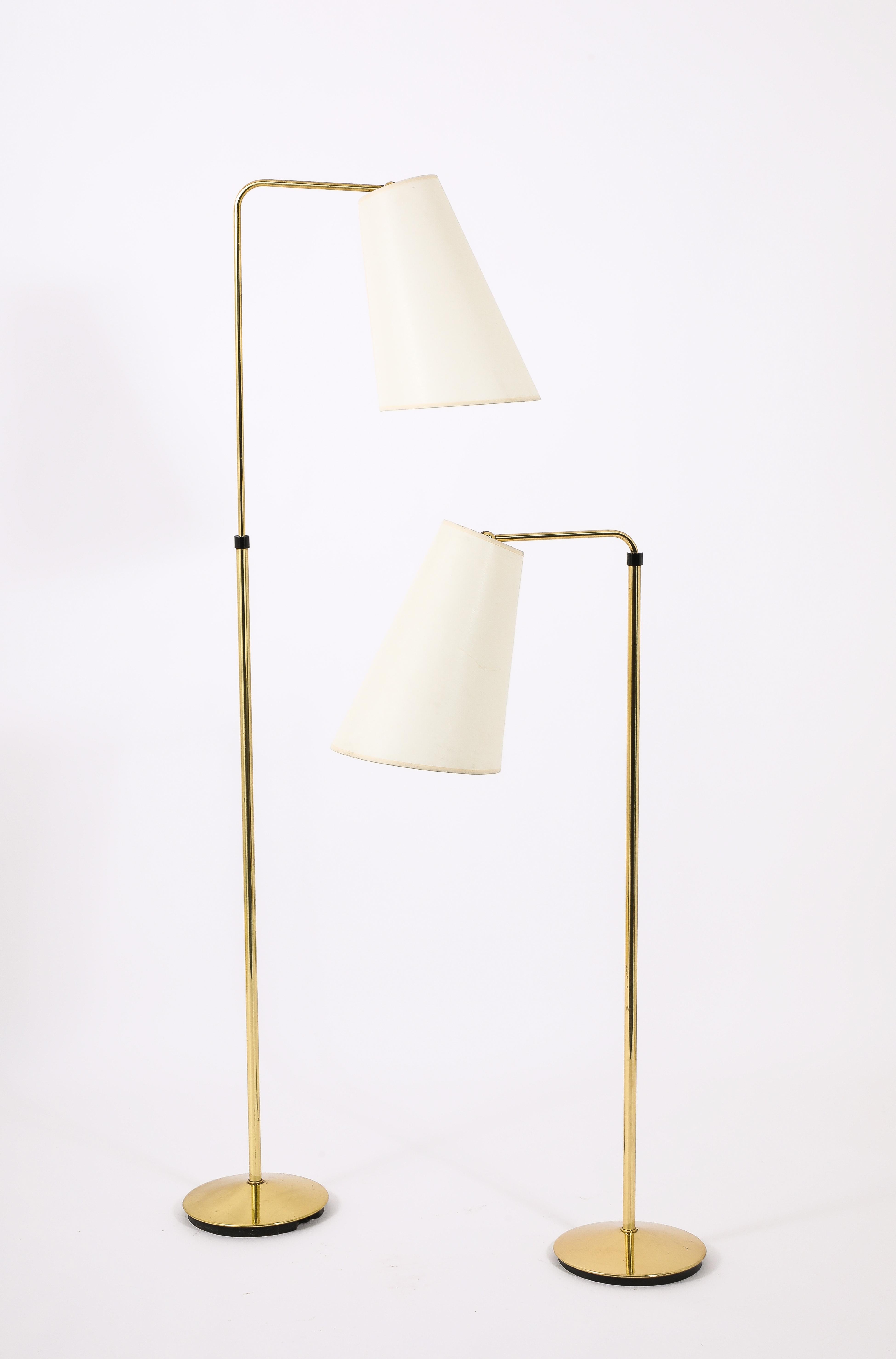 Metalarte Brass Reading Stehlampen, Spanien 1960er Jahre (20. Jahrhundert) im Angebot