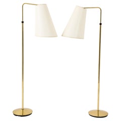 Vintage Metalarte Brass Reading Floor Lamps, Spain 1960's