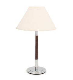 Metalarte Rattan Wrapped and Chrome-Plated Table Lamp