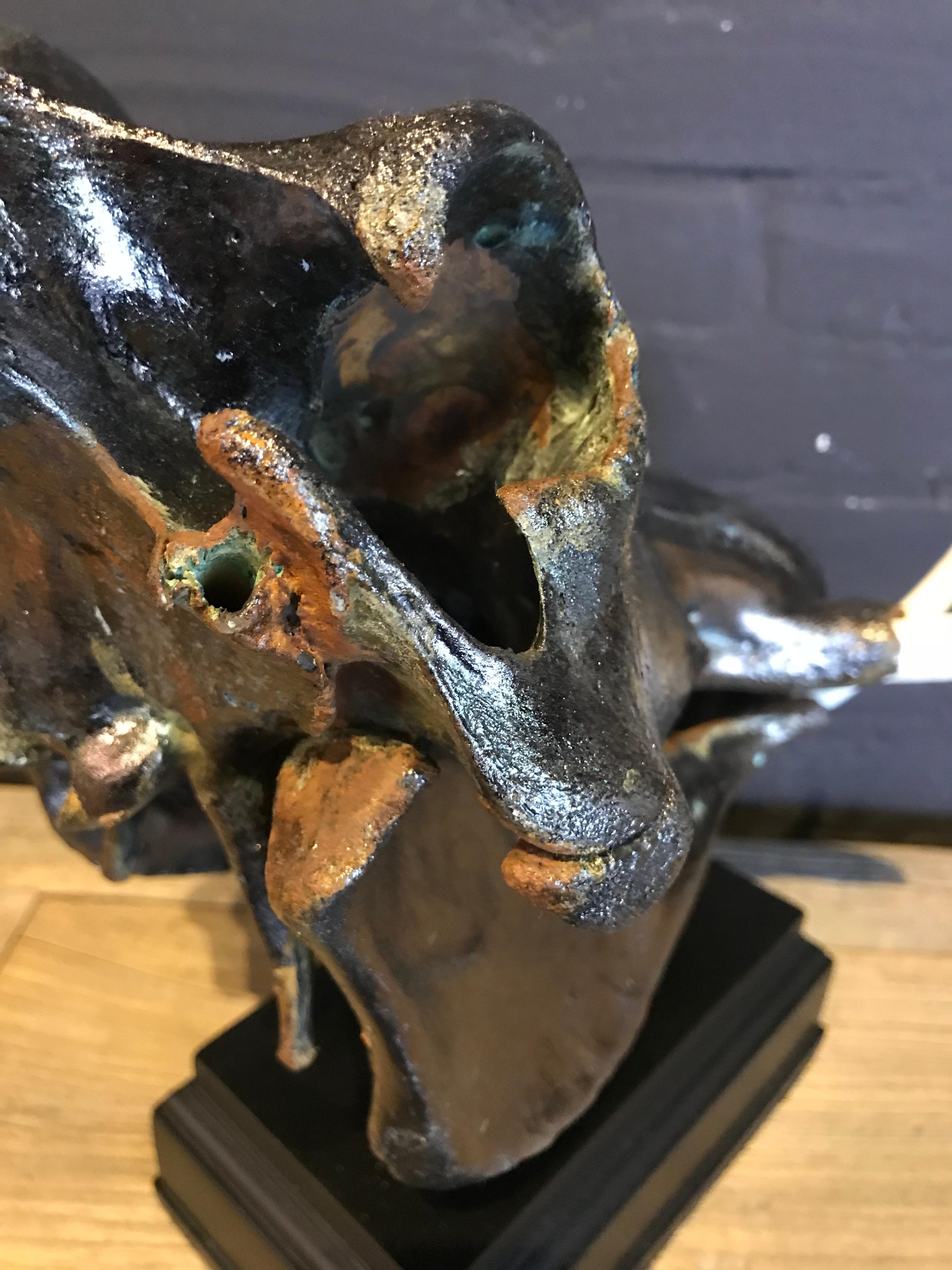 South African Metalized Skull of a Warthog For Sale