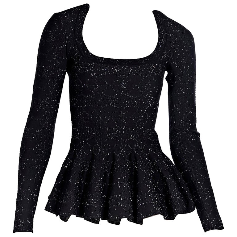 Golden Haze Pleated Metallic Peplum Top