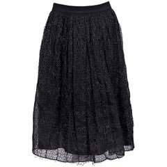 Metallic Black Brunello Cucinelli Floral Lace Skirt