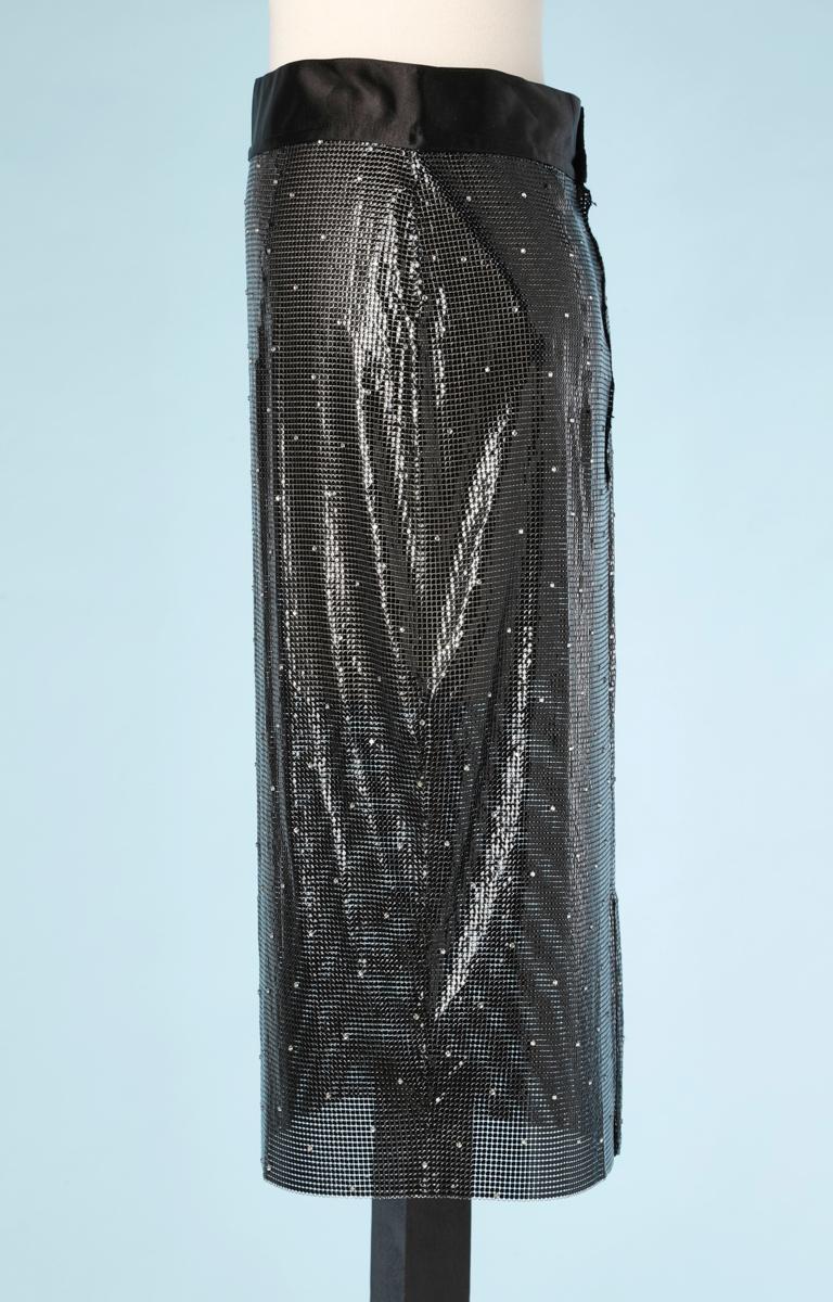 black metallic skirt