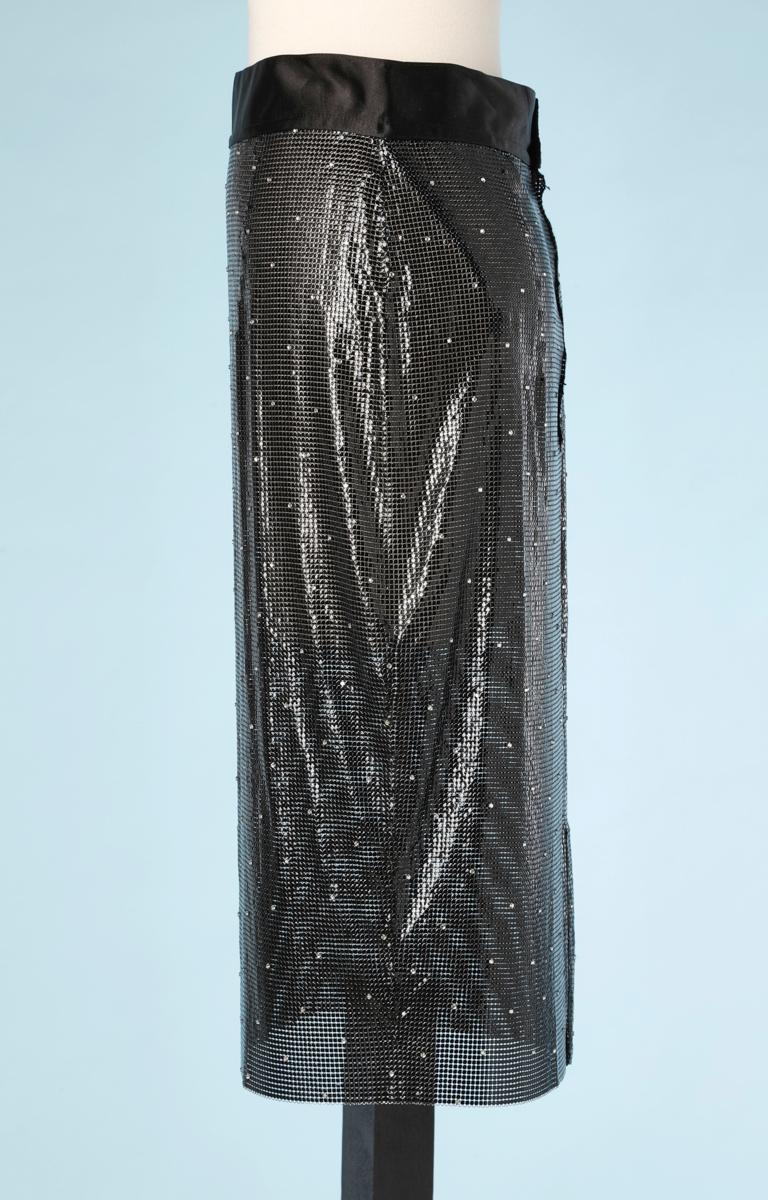 Gonna in rete nera metallizzata e strass Gianni Versace In condizioni ottime in vendita a Saint-Ouen-Sur-Seine, FR