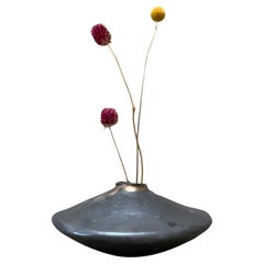 Vaso in ceramica Wabi-Sabi in bronzo metallizzato costruito a mano