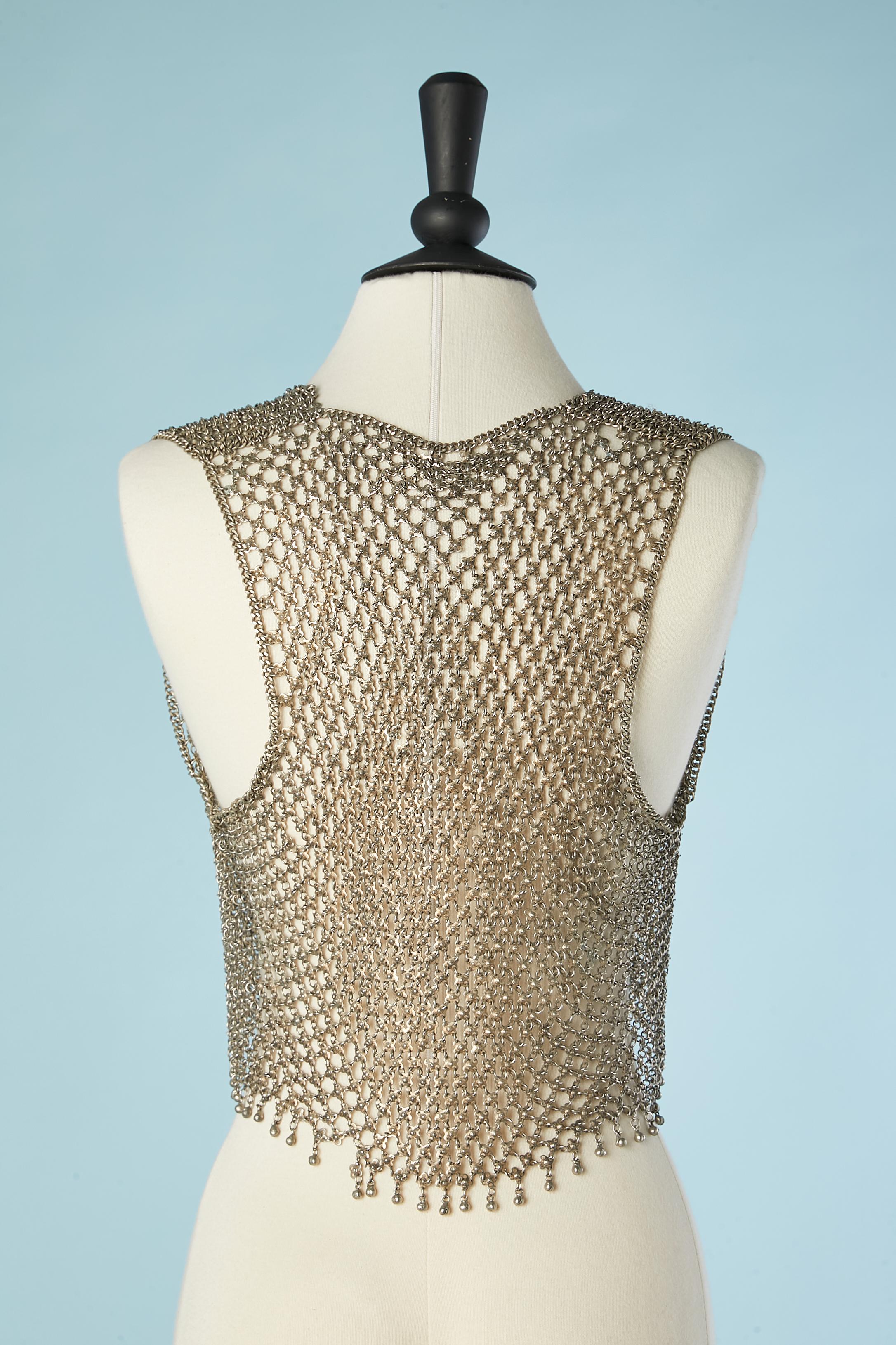 Women's or Men's Metallic chainmail vest Circa 1970's  For Sale