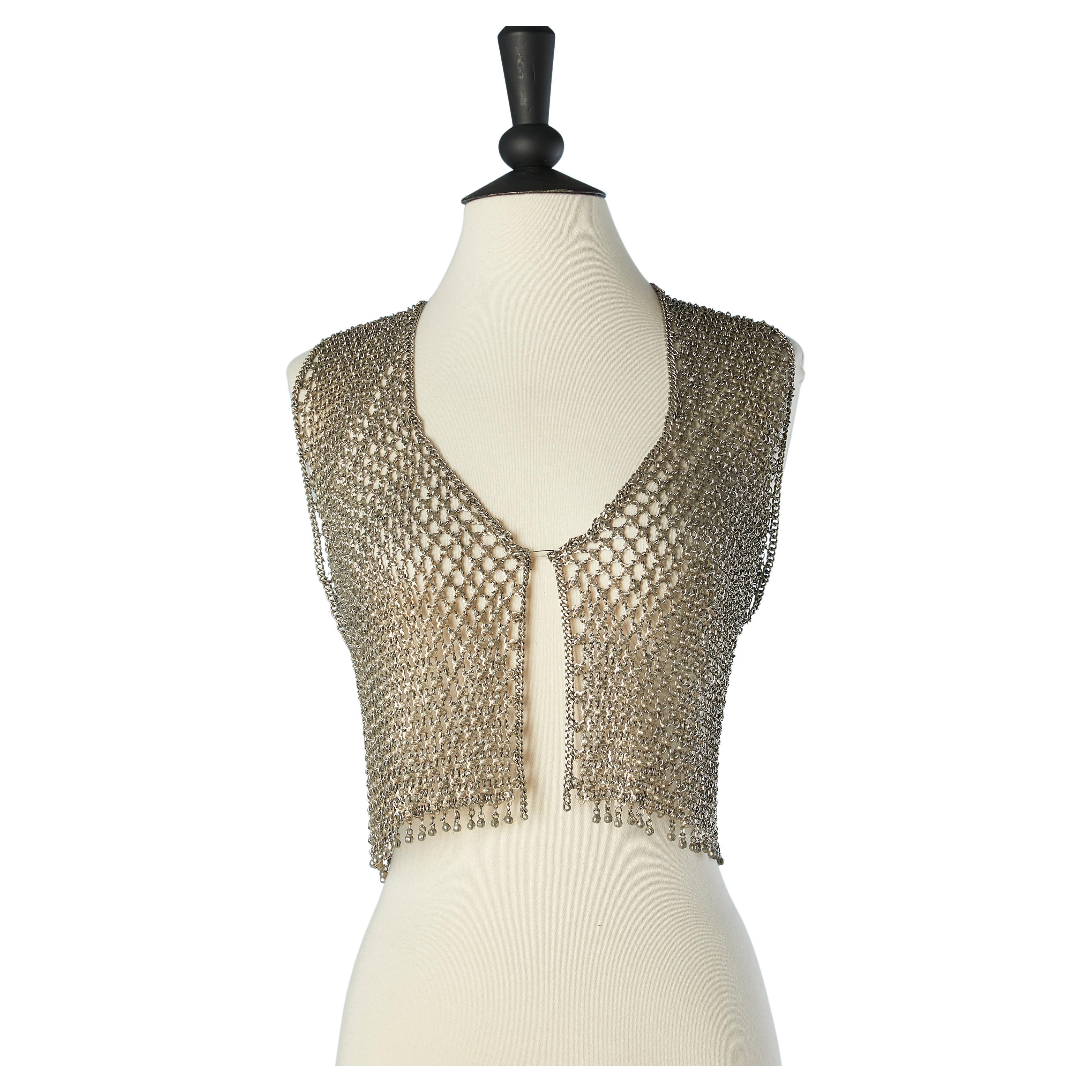 Metallic chainmail vest Circa 1970's  For Sale