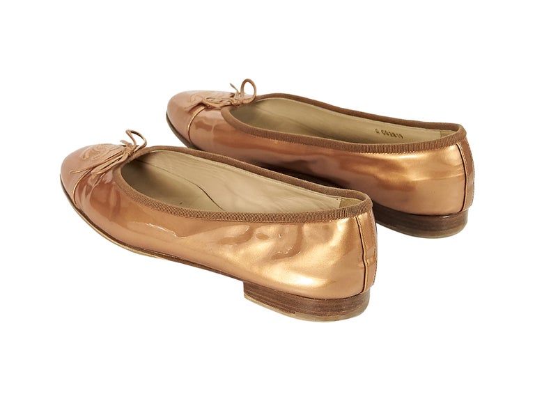 Metallic Copper Chanel Patent Leather Ballet Flats at 1stDibs ...