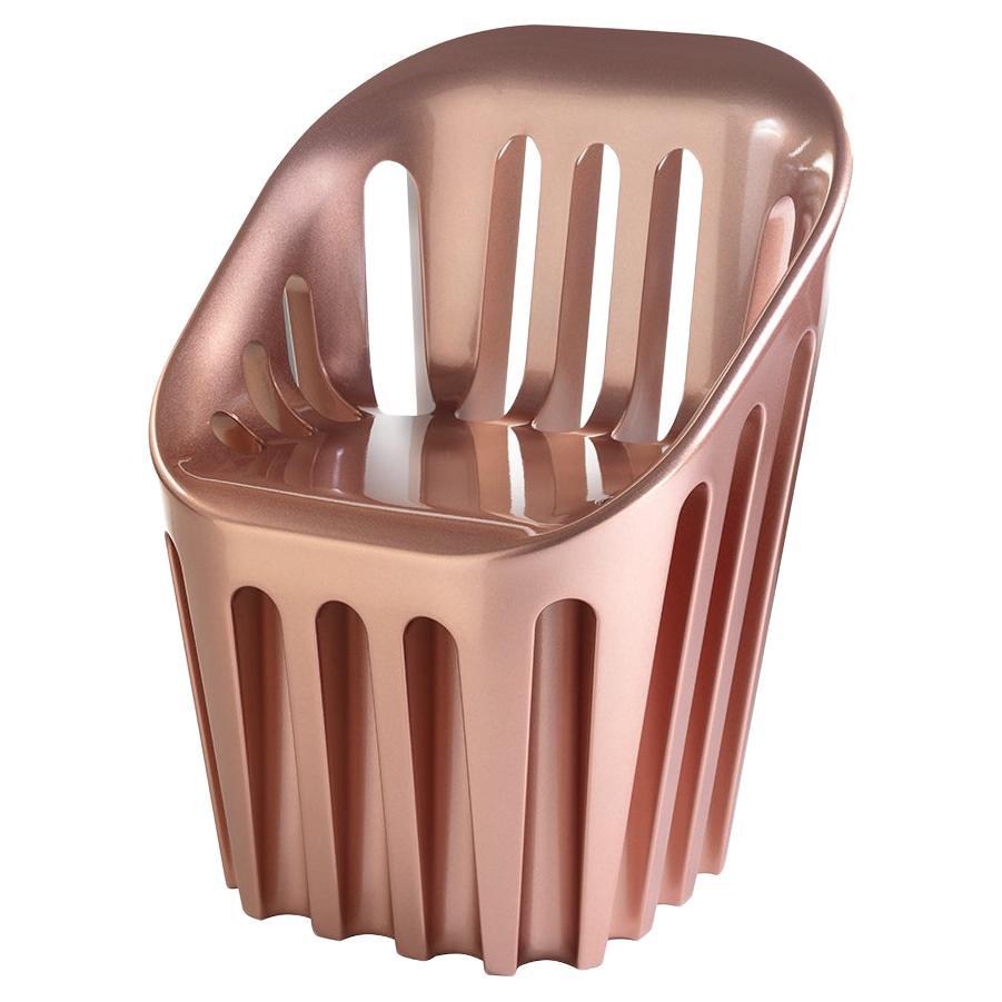 Metallic Copper Glossy Coliseum Chair by Alvaro Uribe For Sale