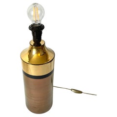 Lampada da tavolo in ceramica smaltata metallizzata di Bitossi per Bergboms degli anni '60