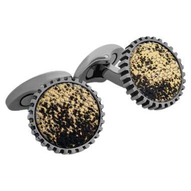 Metallic Gold Art Gear Cufflinks