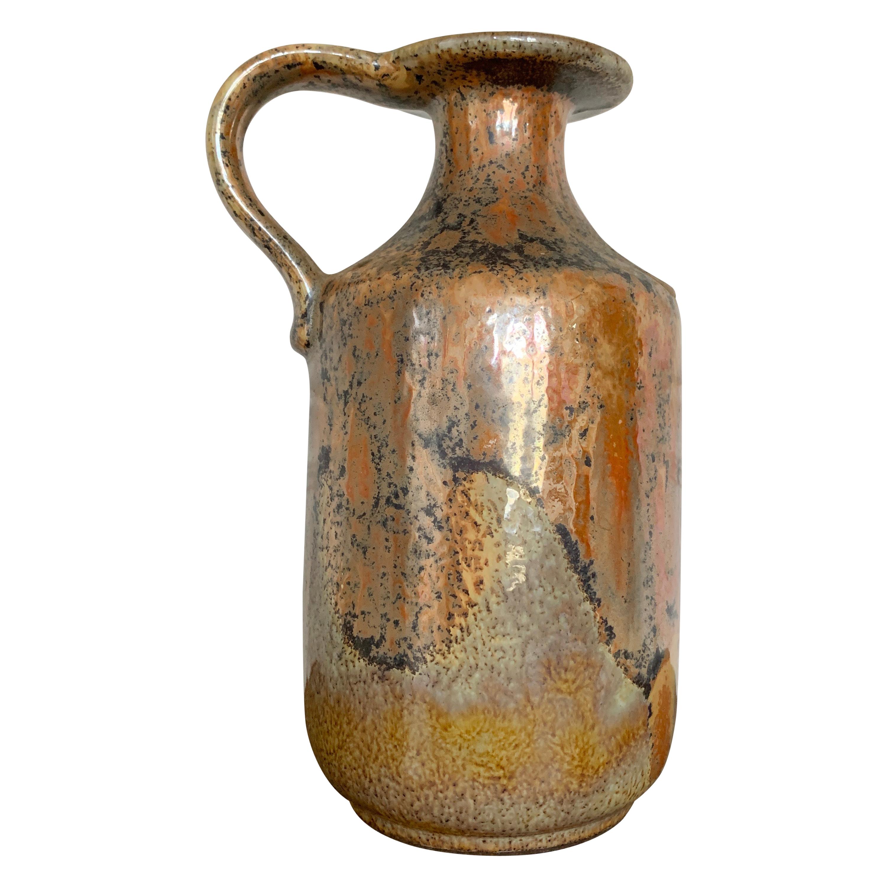 Vase en céramique or métallisé:: Allemagne de l'Ouest