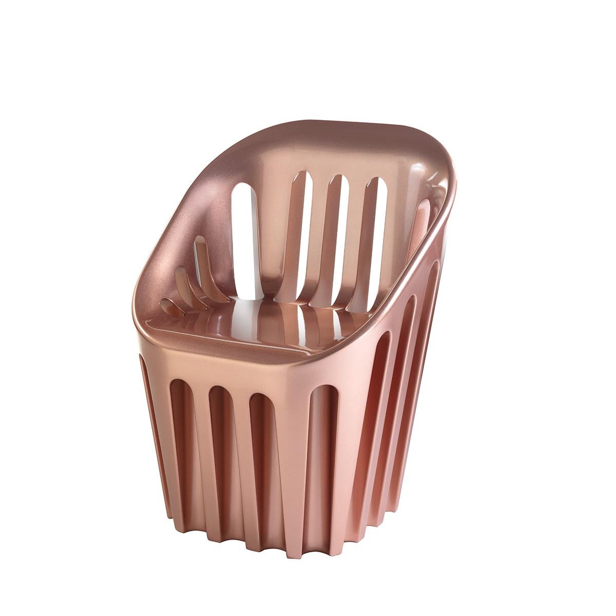 Metallic Gold Glossy Coliseum Chair by Alvaro Uribe For Sale 5