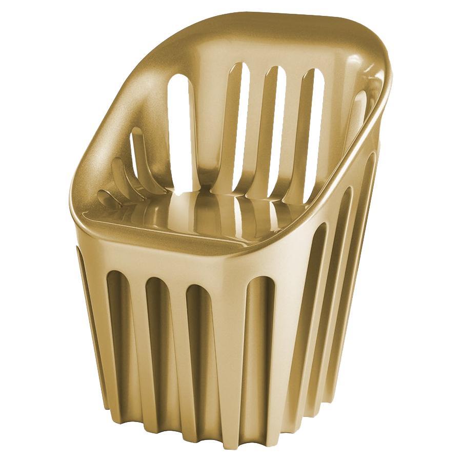 Metallic Gold Glossy Coliseum Chair by Alvaro Uribe For Sale