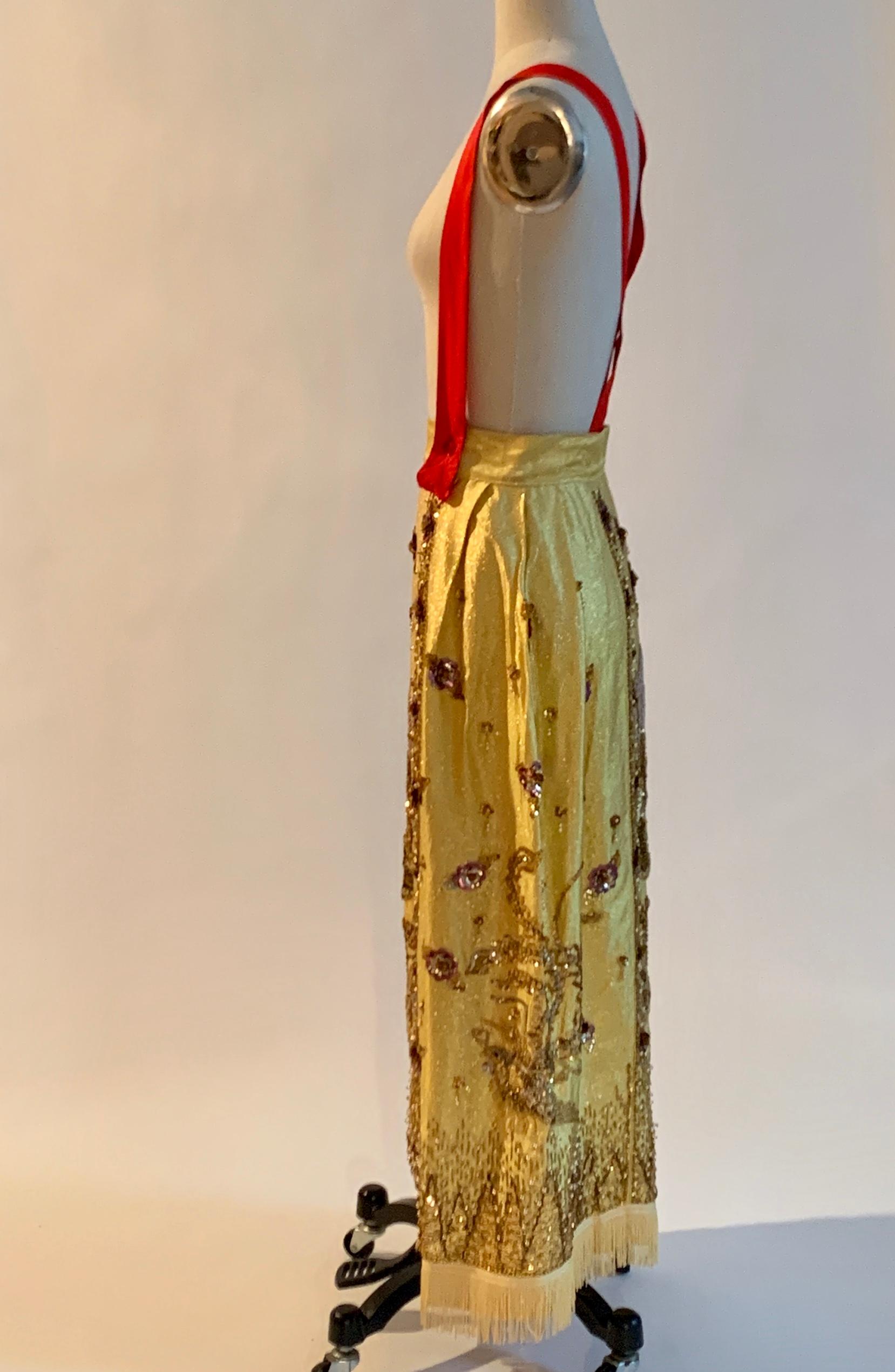 gold beaded skirt