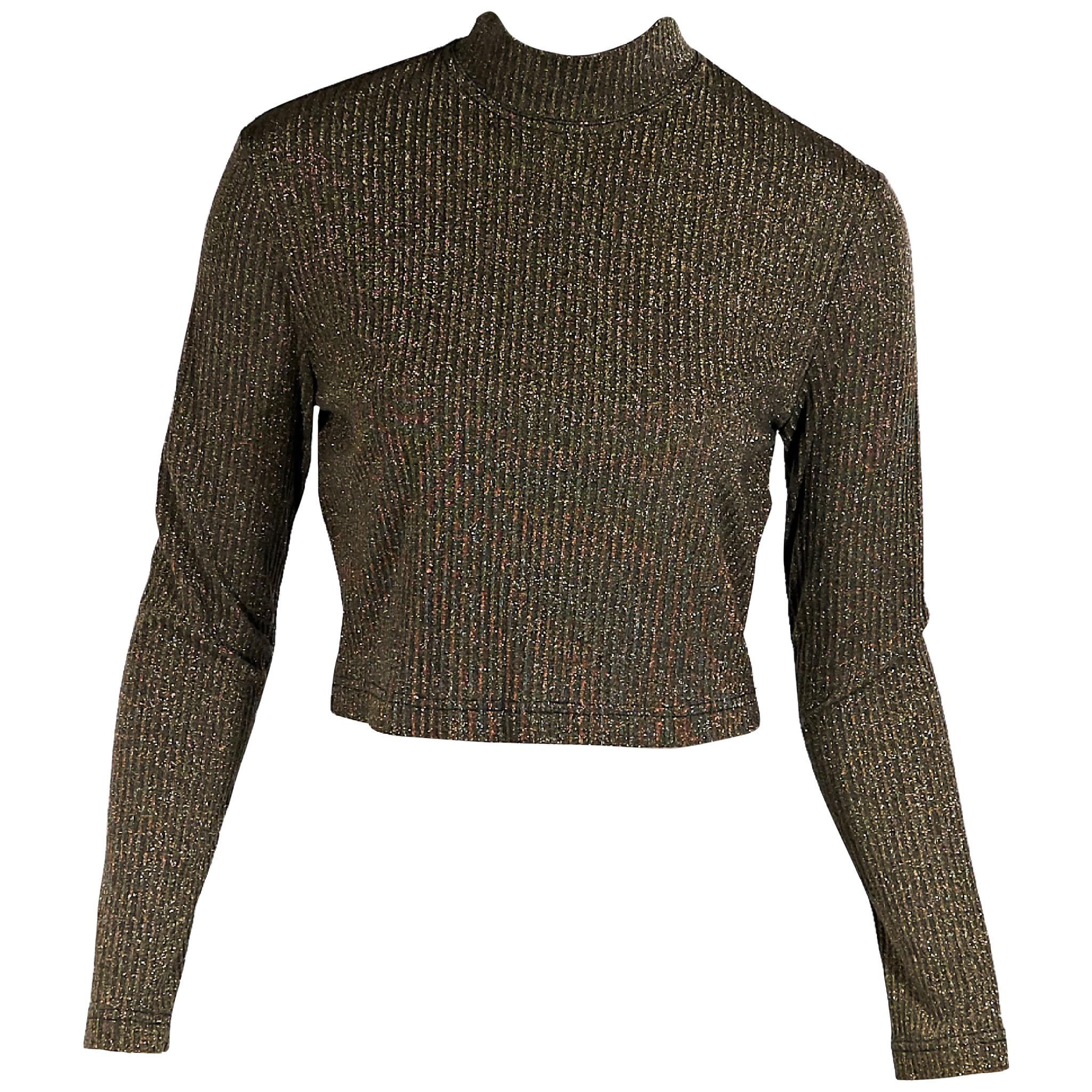 Metallic Gold Vintage Fendi Cropped Sweater